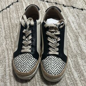 Black and White Lace-Up Sneakers